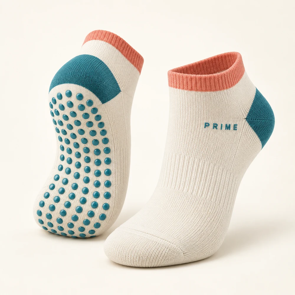 Custom Grip Socks design example with knitted branding
