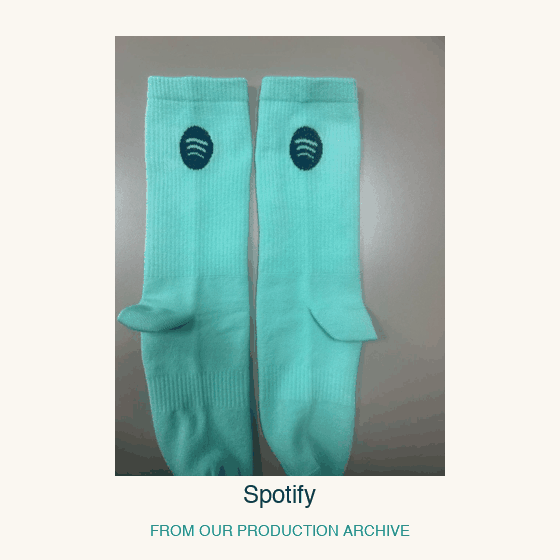 Animated collection of original branded sock production photographs